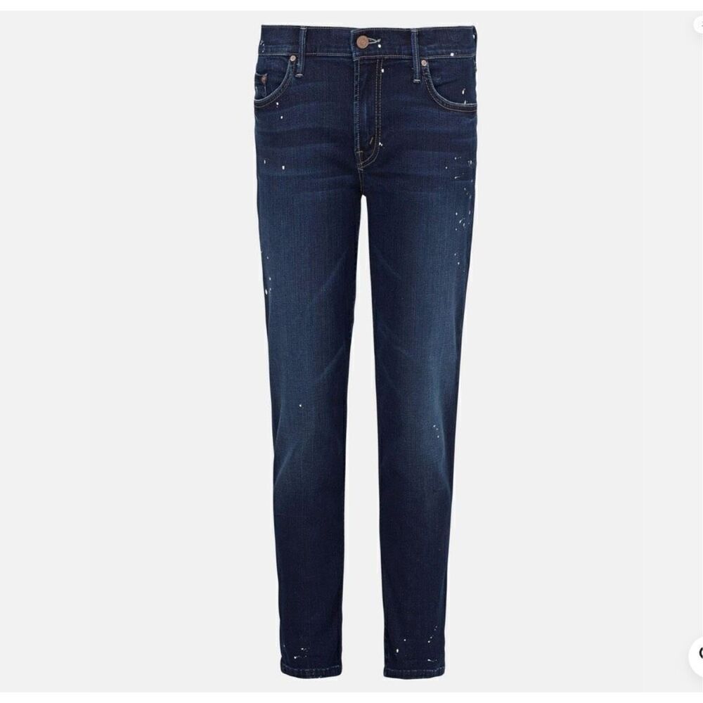 Mother Blue Looker Ankle Fray Wash Denim Jeans Size 24